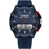  Shop Authentic Tommy Hilfiger Digital Analog Blue Dial Blue Rubber Strap Watch For Men - 1791761 - Luxxuri
