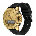  Shop Authentic Tommy Hilfiger Jeans Digital Analog Gold Dial Black Rubber Strap Watch For Women  - 1791762 - Luxxuri