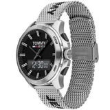  Shop Authentic Tommy Hilfiger Digital Black Dial Silver Mesh Bracelet Watch For Men - 1791765 - Luxxuri