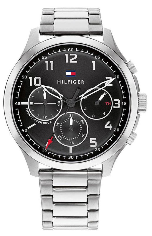  Shop Authentic Tommy Hilfiger Asher Chronograph Black Dial Silver Steel Strap Watch For Men - 1791852 - Luxxuri
