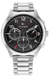  Shop Authentic Tommy Hilfiger Asher Chronograph Black Dial Silver Steel Strap Watch For Men - 1791852 - Luxxuri