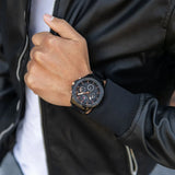  Shop Authentic Tommy Hilfiger Aiden Chronograph Black Dial Black Steel Strap Watch For Men - 1791858 - Luxxuri