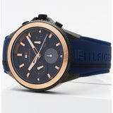  Shop Authentic Tommy Hilfiger Aiden Chronograph Blue Dial Blue Silicone Strap Watch For Men - 1791860 - Luxxuri