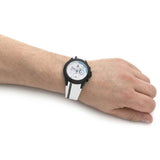  Shop Authentic Tommy Hilfiger Bank Chronograph White Dial White Rubber Strap Watch for Men - 1791723 - Luxxuri