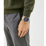  Shop Authentic Tommy Hilfiger Larson Chronograph Blue Dial Silver Steel Strap Watch For Men - 1791917 - Luxxuri