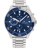  Shop Authentic Tommy Hilfiger Larson Chronograph Blue Dial Silver Steel Strap Watch For Men - 1791917 - Luxxuri