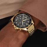  Shop Authentic Tommy Hilfiger Larson Chronograph Black Dial Gold Steel Strap Watch For Men - 1791919 - Luxxuri