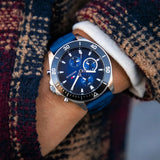  Shop Authentic Tommy Hilfiger Larson Chronograph Blue Dial Blue Rubber Strap Watch For Men - 1791920 - Luxxuri