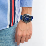  Shop Authentic Tommy Hilfiger Larson Chronograph Blue Dial Blue Rubber Strap Watch For Men - 1791920 - Luxxuri