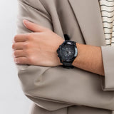  Shop Authentic Tommy Hilfiger Larson Chronograph Black Dial Black Rubber Strap Watch For Men - 1791921 - Luxxuri