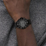  Shop Authentic Tommy Hilfiger Larson Chronograph Black Dial Black Rubber Strap Watch For Men - 1791921 - Luxxuri