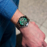  Shop Authentic Tommy Hilfiger Larson Chronograph Green Dial Brown Leather Strap Watch For Men - 1791983 - Luxxuri