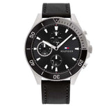  Shop Authentic Tommy Hilfiger Larson Chronograph Black Dial Black Leather Strap Watch For Men - 1791984 - Luxxuri