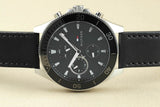  Shop Authentic Tommy Hilfiger Larson Chronograph Black Dial Black Leather Strap Watch For Men - 1791984 - Luxxuri