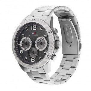  Shop Authentic Tommy Hilfiger Blaze Chronograph Black Dial Silver Steel Strap Watch For Men - 1792029 - Luxxuri