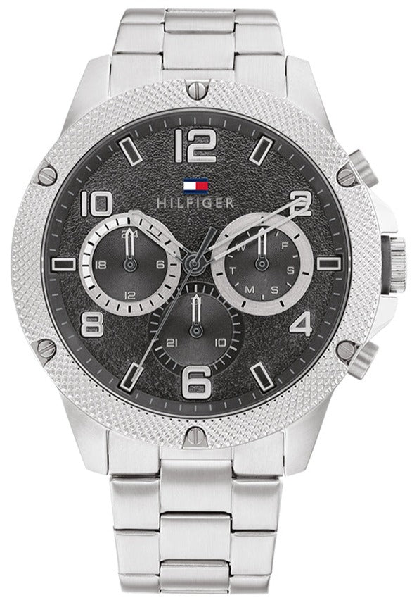  Shop Authentic Tommy Hilfiger Blaze Chronograph Black Dial Silver Steel Strap Watch For Men - 1792029 - Luxxuri
