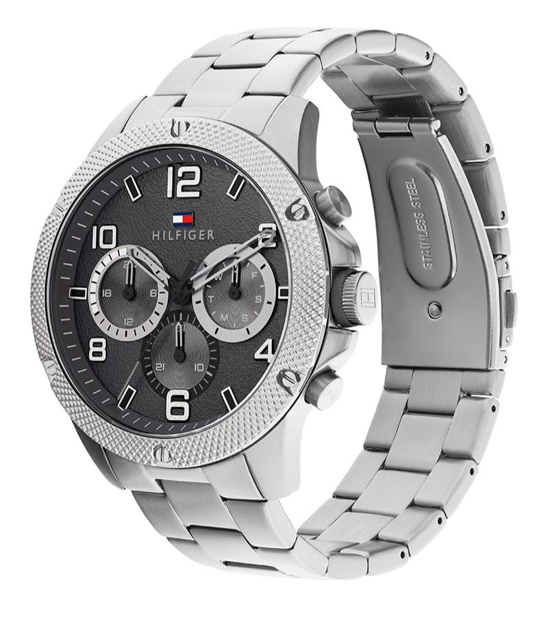 Shop Authentic Tommy Hilfiger Blaze Chronograph Black Dial Silver Steel Strap Watch For Men - 1792029 - Luxxuri