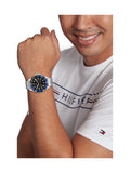  Shop Authentic Tommy Hilfiger Bank Chronograph Blue Dial Silver Steel Strap Watch for Men - 1791718 - Luxxuri