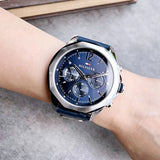  Shop Authentic Tommy Hilfiger Lars Chronograph Blue Dial Blue Leather Strap Watch For Men - 1792063 - Luxxuri