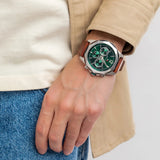  Shop Authentic Tommy Hilfiger Lars Chronograph Green Dial Brown Leather Strap Watch For Men - 1792064 - Luxxuri
