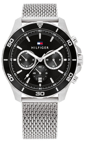  Shop Authentic Tommy Hilfiger Jordan Chronograph Black Dial Silver Mesh Strap Watch For Men - 1792092 - Luxxuri