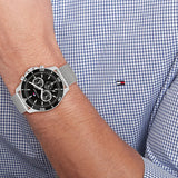  Shop Authentic Tommy Hilfiger Jordan Chronograph Black Dial Silver Mesh Strap Watch For Men - 1792092 - Luxxuri