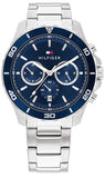  Shop Authentic Tommy Hilfiger Jordan Chronograph Blue Dial Silver Steel Strap Watch For Men - 1792094 - Luxxuri