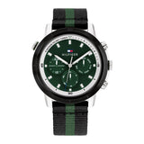  Shop Authentic Tommy Hilfiger Troy Chronograph Green Dial Two Tone Nylon Strap Watch For Men - 1792107 - Luxxuri