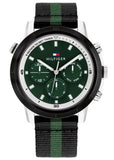  Shop Authentic Tommy Hilfiger Troy Chronograph Green Dial Two Tone Nylon Strap Watch For Men - 1792107 - Luxxuri