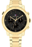  Shop Authentic Tommy Hilfiger Troy Chronograph Black Dial Gold Steel Strap Watch For Men - 1792109 - Luxxuri