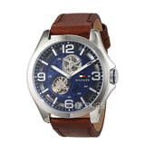  Shop Authentic Tommy Hilfiger Bruce Analog Blue Dial Brown Leather Strap Watch for Men - 1791278 - Luxxuri