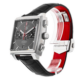  Shop Authentic Tag Heuer Monaco Calibre 12 Final Edition Chronograph Grey Dial Black Leather Strap Watch for Men - CAW211J.FC6476 - Luxxuri