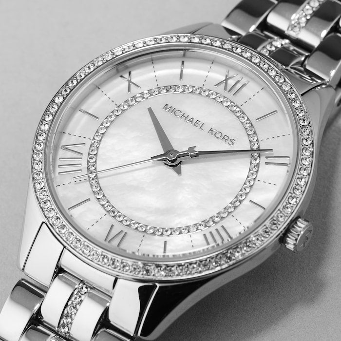  Shop Authentic Michael Kors Lauryn Mother of Pearl Dial Silver Steel Strap Watch for Women - MK3900 - Luxxuri