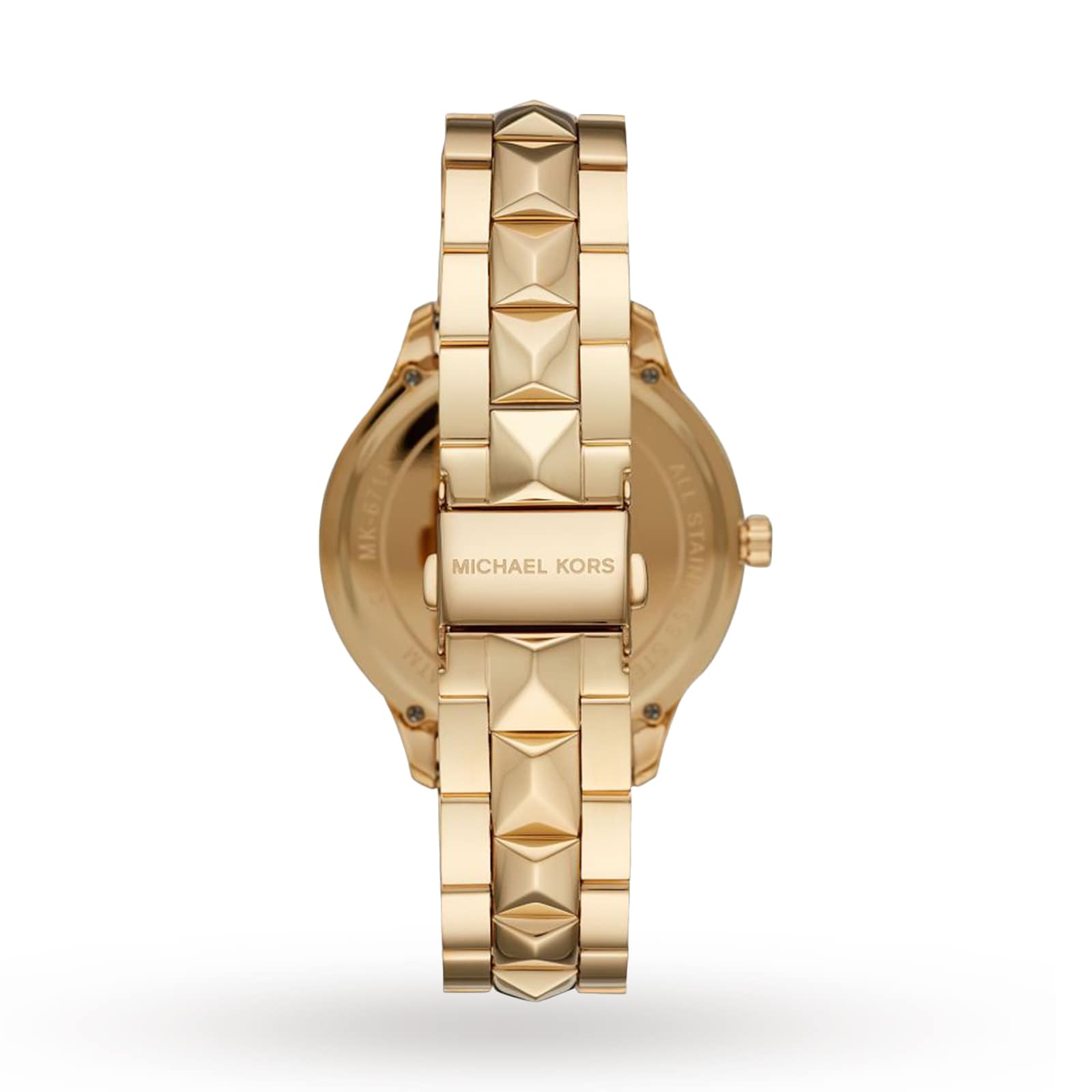 Michael Kors Runway Mercer Crystals Gold Dial Gold Steel Strap Watch For Women - MK6714