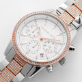  Shop Authentic Michael Kors Ritz Chronograph White Dial Two Tone Steel Strap Watch For Women - MK6651 - Luxxuri