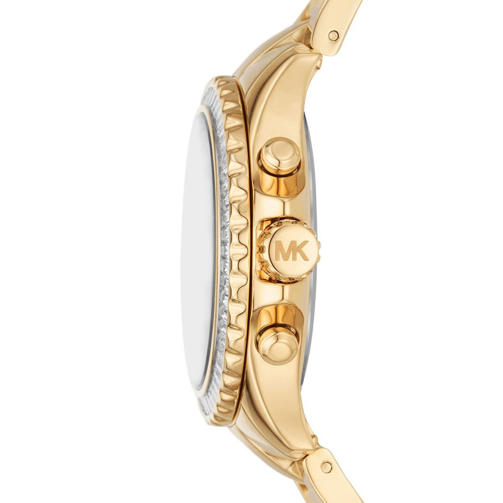 Michael Kors Everest Chronograph White Dial Gold Steel Strap Watch For Women - MK7212