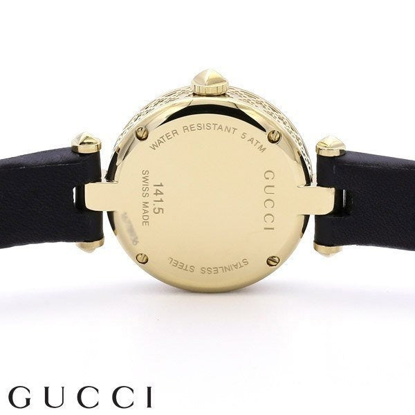  Shop Authentic Gucci Diamantissima Mother of Pearl Dial Black Leather Strap Watch For Women - YA141505 - Luxxuri