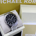  Shop Authentic Michael Kors Lexington Chronograph Black Dial Black Steel Strap Watch For Men - MK8602 - Luxxuri