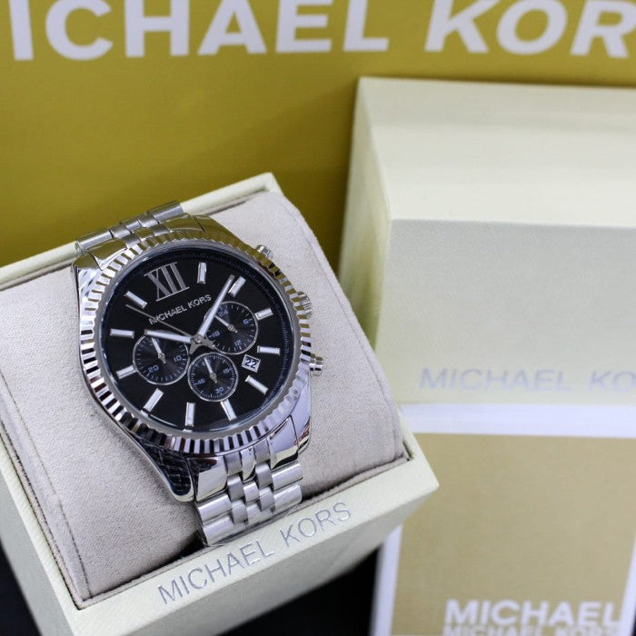  Shop Authentic Michael Kors Lexington Chronograph Black Dial Black Steel Strap Watch For Men - MK8602 - Luxxuri