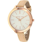  Shop Authentic Michael Kors Runway Slim Quartz White Dial Beige Leather Strap Watch For Women - MK2284 - Luxxuri