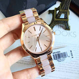  Shop Authentic Michael Kors Slim Runway Rose Gold Dial Two Tone Steel Strap Watch for Women - MK4294 - Luxxuri