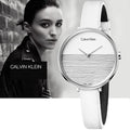  Shop Authentic Calvin Klein Rise White Grey Dial White Leather Strap Watch for Women - K7A231L6 - Luxxuri