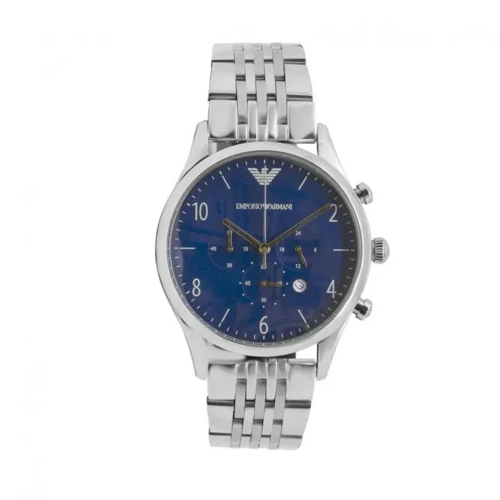  Shop Authentic Emporio Armani Chronograph Blue Dial Silver Steel Strap Watch For Men - AR1942 - Luxxuri