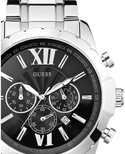  Shop Authentic Guess Chronograph Black Dial Silver Steel Strap Watch for Men - W0193G2 - Luxxuri