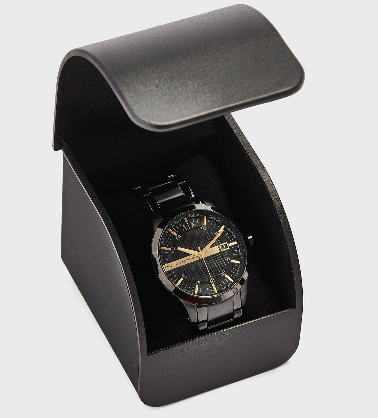  Shop Authentic Armani Exchange Hampton Chronograph Black Dial Black Steel Strap Watch For Men - AX2413 - Luxxuri