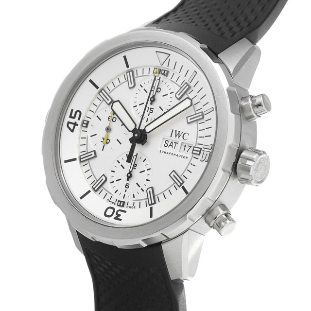  Shop Authentic IWC Aquatimer Chronograph White Dial Black Rubber Strap Watch for Men - IW376801 - Luxxuri