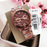  Shop Authentic Fossil Perfect Boyfriend Multifunction Maroon Dial Maroon Steel Strap Watch for Women - ES4110 - Luxxuri