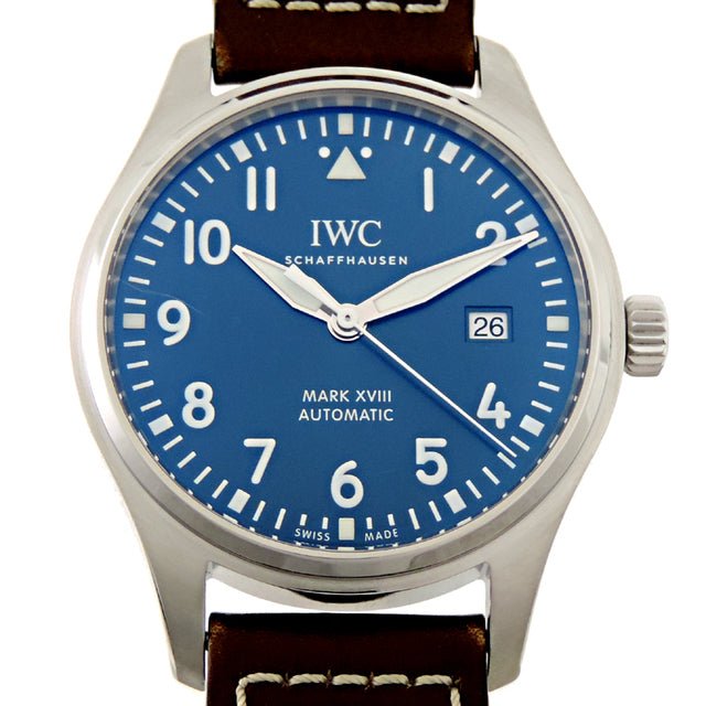 Shop Authentic IWC Pilot's Mark XVIII Le Petit Prince Blue Dial Brown Leather Strap Watch for Men - IW327004 - Luxxuri