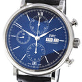  Shop Authentic IWC Portofino Chronograph Blue Dial Black Leather Strap Watch for Men - IW391023 - Luxxuri