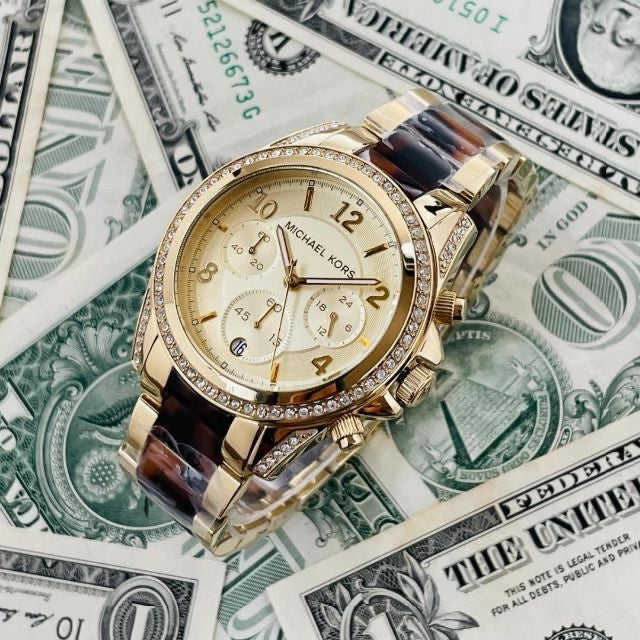  Shop Authentic Michael Kors Blair Gold Dial Two Tone Steel Strap Watch for Women - MK6094 - Luxxuri